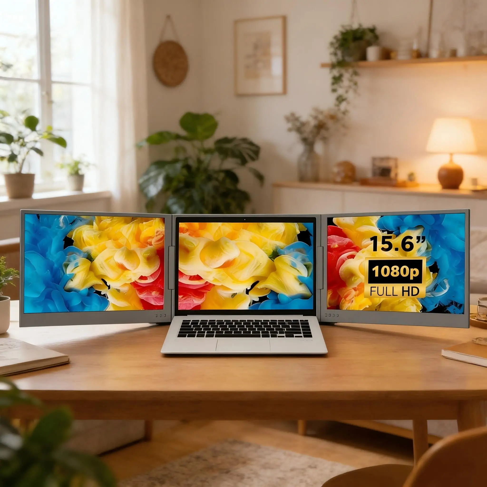 Dual Screen IPS LED Laptop Extender Monitor 15.6 Inch Portable FHD 1080P USB-C Direct Connect  Windows
