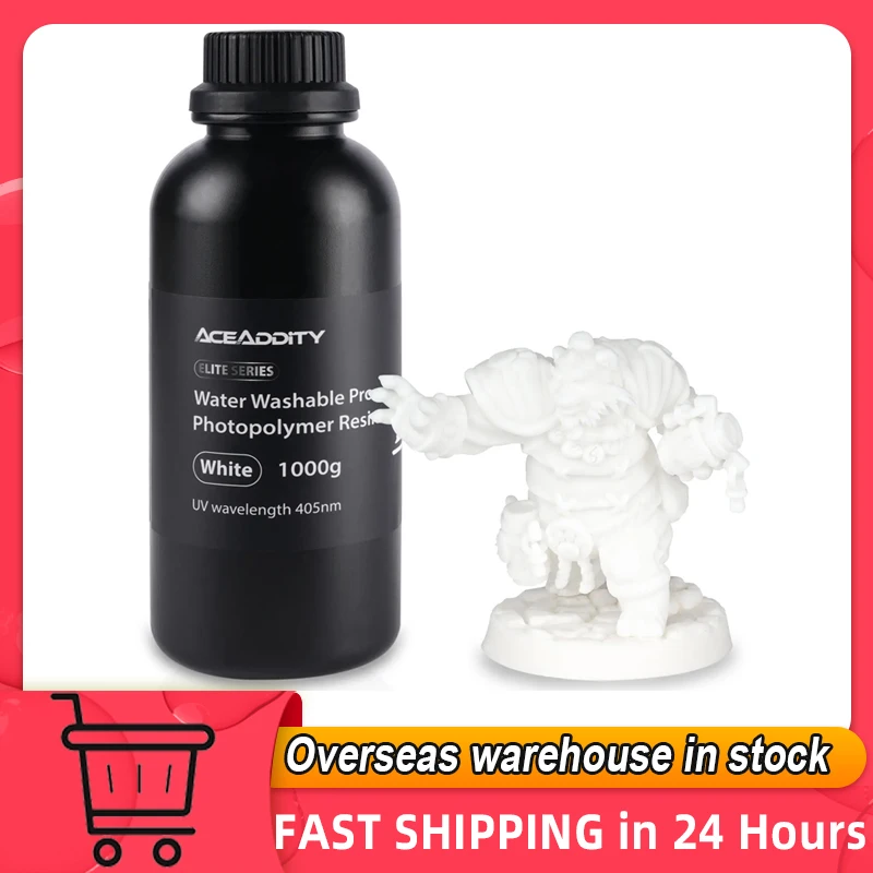 Aceaddity Water Washable Pro Resin for 3D Printer Low Shrinkage 405nm UV-Curing Photopolymer Printing Resin for 2K/4K/8K LCD/DPL