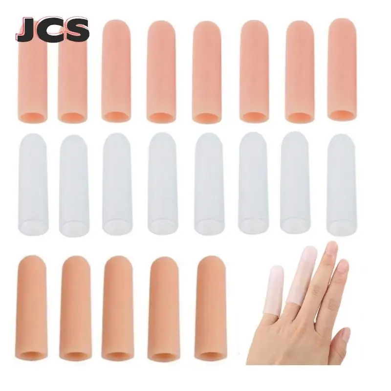 4Pcs Silicone Gel Toe Tube Finger Protector Sleeve High Temperature Resistant Hamburger Food Anti-slip Finger Cover Fingertip