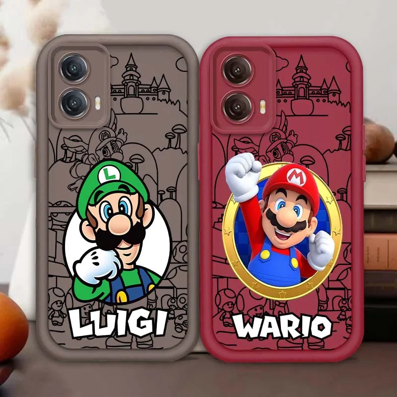 

Cute Anime M-Marios For Motorola G85 Edge 50 G24 G35 E14 G04 G34 G Stylus G54 G13 G32 G14 5G Eye Ladder Phone Case