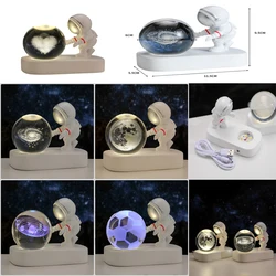 2024 Astronaut Starry Sky Crystal Ball 3D Night Light Desktop Night Light Decoration Atmosphere Light Decoration Birthday Gift