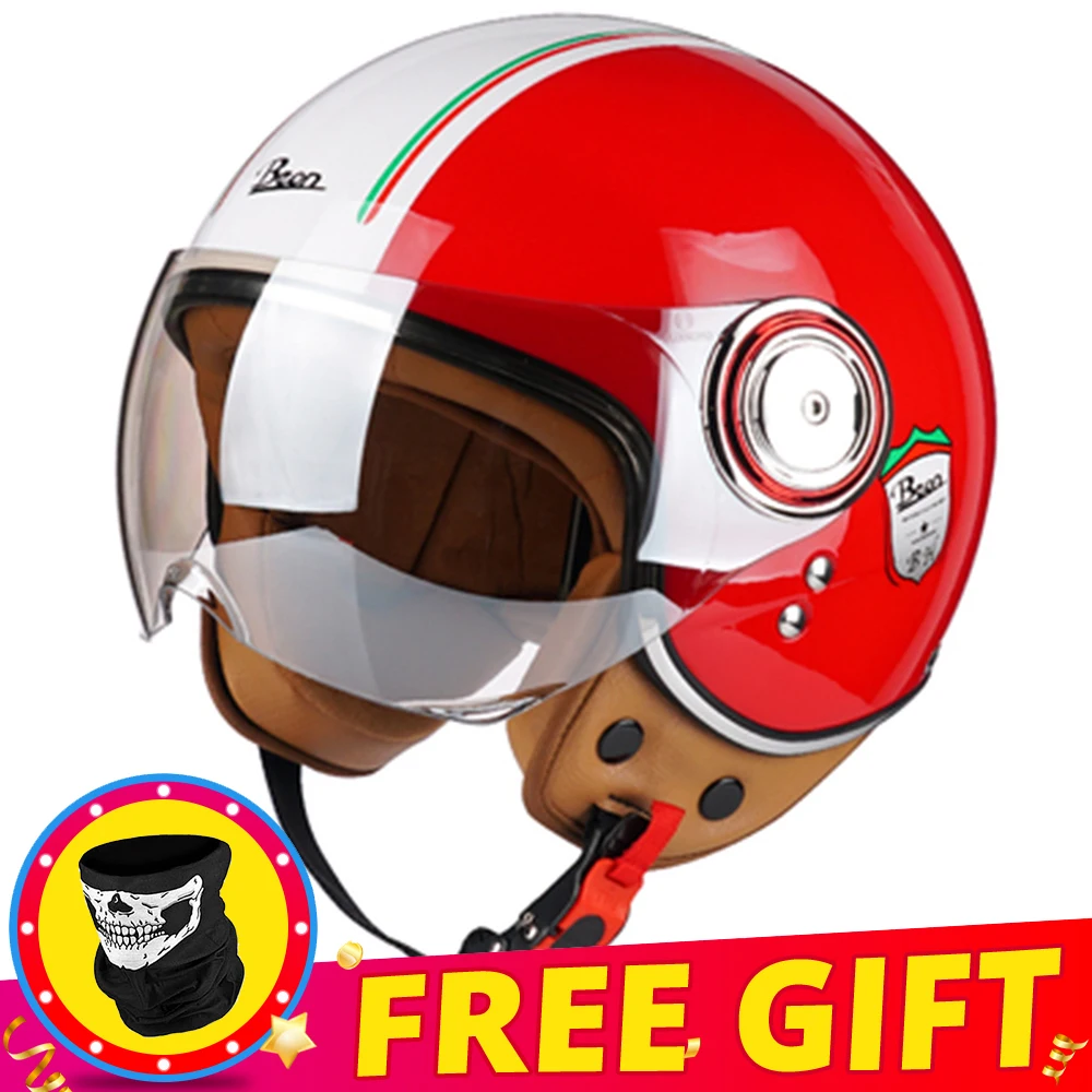 

Motorcycle Helmet Men Vintage 3/4 Open Face Helmet Retro Casco Moto Bike Motorbike Helmet Scooter Racing Motocross Helmet Summer