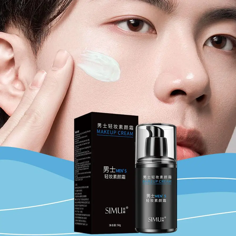 50g Men's Bb Cream Essence Cream Concealer Fit Skin Men's Makeup Novice Waterproof Moisturizing Cream Isolator Men's Face T T6n2