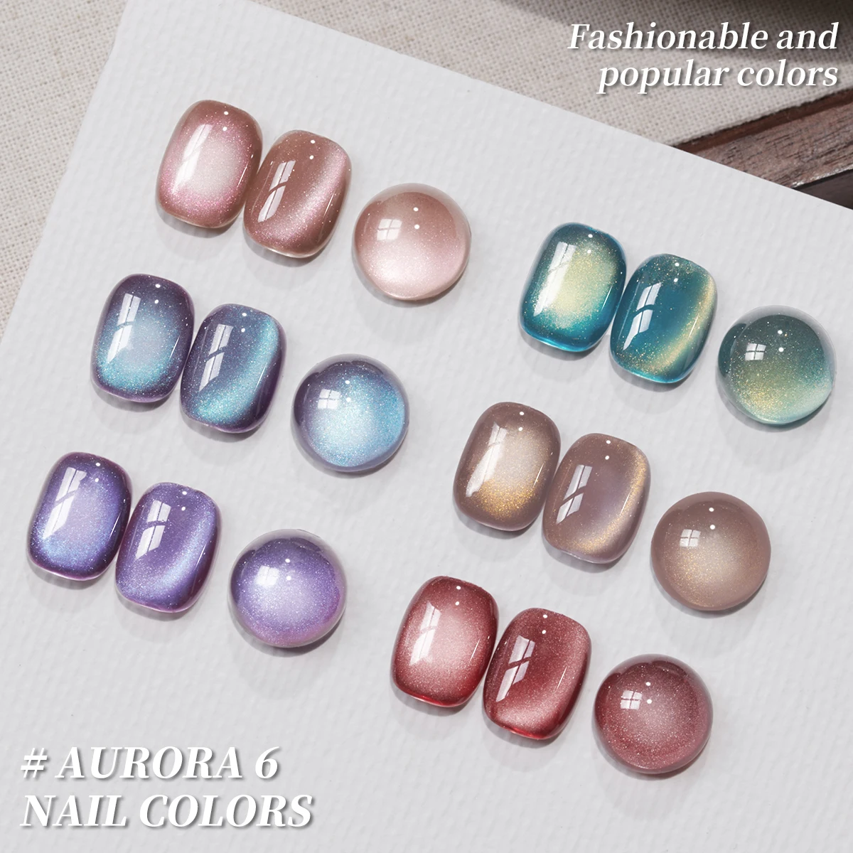 6 pz/set Aurora Cat Eye15ml Gel Smalto Set Glitter Paillettes Smalto Set Kit Soak Off Uv Vernice Unghie Artistiche Per Manicure Na