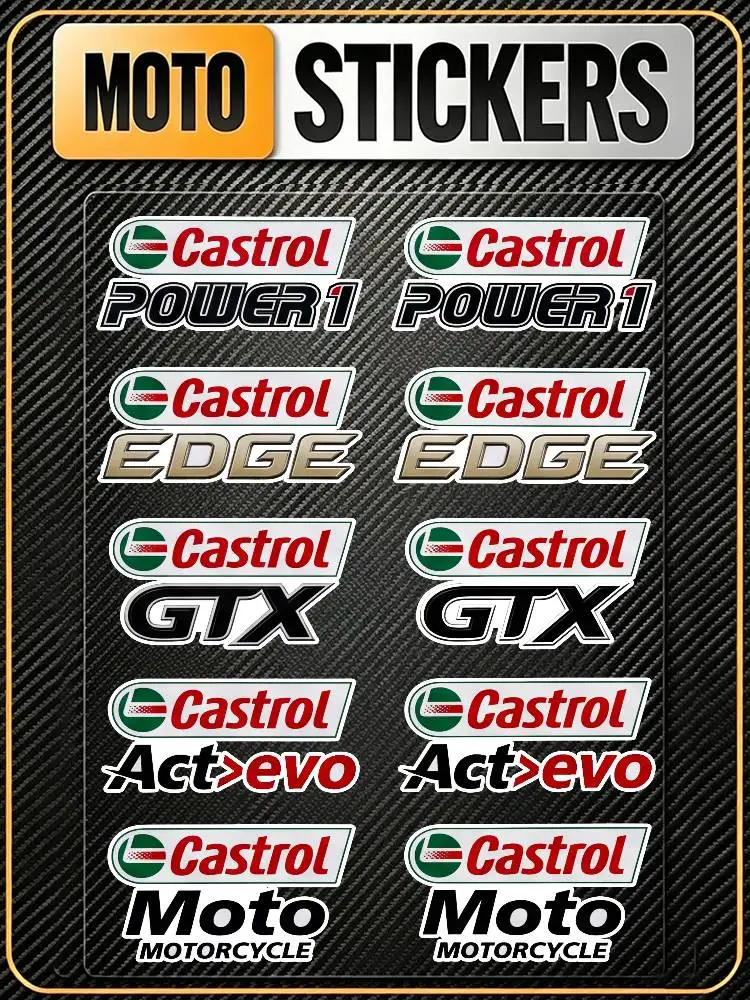FOR CASTROL Safety Reflective Waterproof Auto Decal Scratch Cover Stickers Universal For Bike Helmet Mug Refrigerator