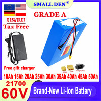 60V 15Ah 20Ah 25Ah 30Ah 35Ah 40Ah 45Ah 50Ah Rechargeable Lithium Battery Pack 0-3000W Electric Motorcycle Scooter Bicycle cell