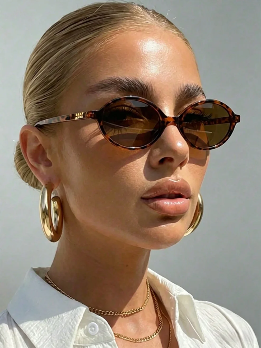 1 Pair of Unisex Fashionable Plastic Glasses, Small Frame Design, Leopard Print Pattern, Bohemian Style, Oval Lenses, Suitable for All Face Shapes, High-Quality Glasses, Suitable for Outdoor Activities, Sports Style, T