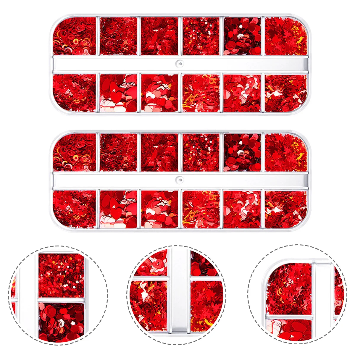 2 Boxen rotes Herz Nagel Pailletten Valentinstag DIY Maniküre Dekor Glitzer Kunst Aufkleber Nagel Konfetti Make-up Pailletten