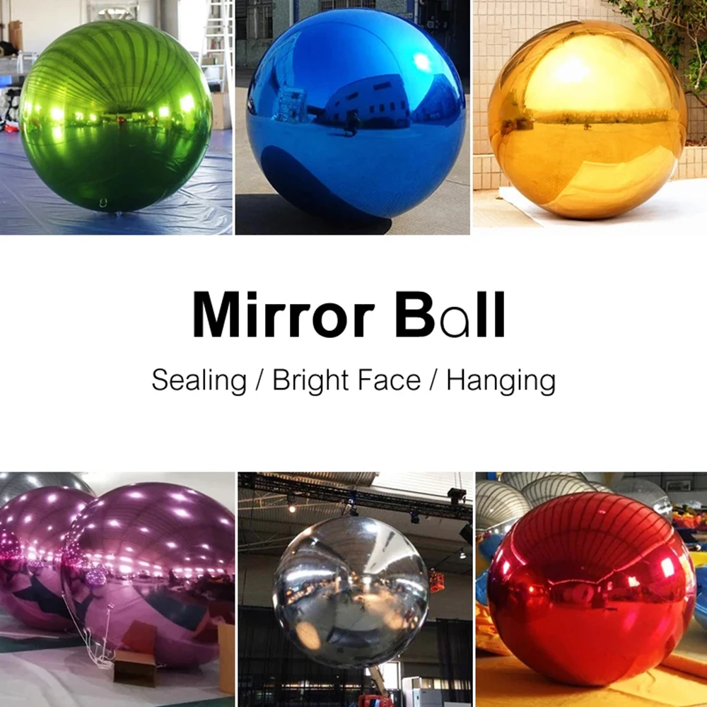 Inflatable Mirror Ball Transport Large Event Decoration Balloon PVC Disco Balls Shinny Sphere Gazing Globe Mirror Ball free ship