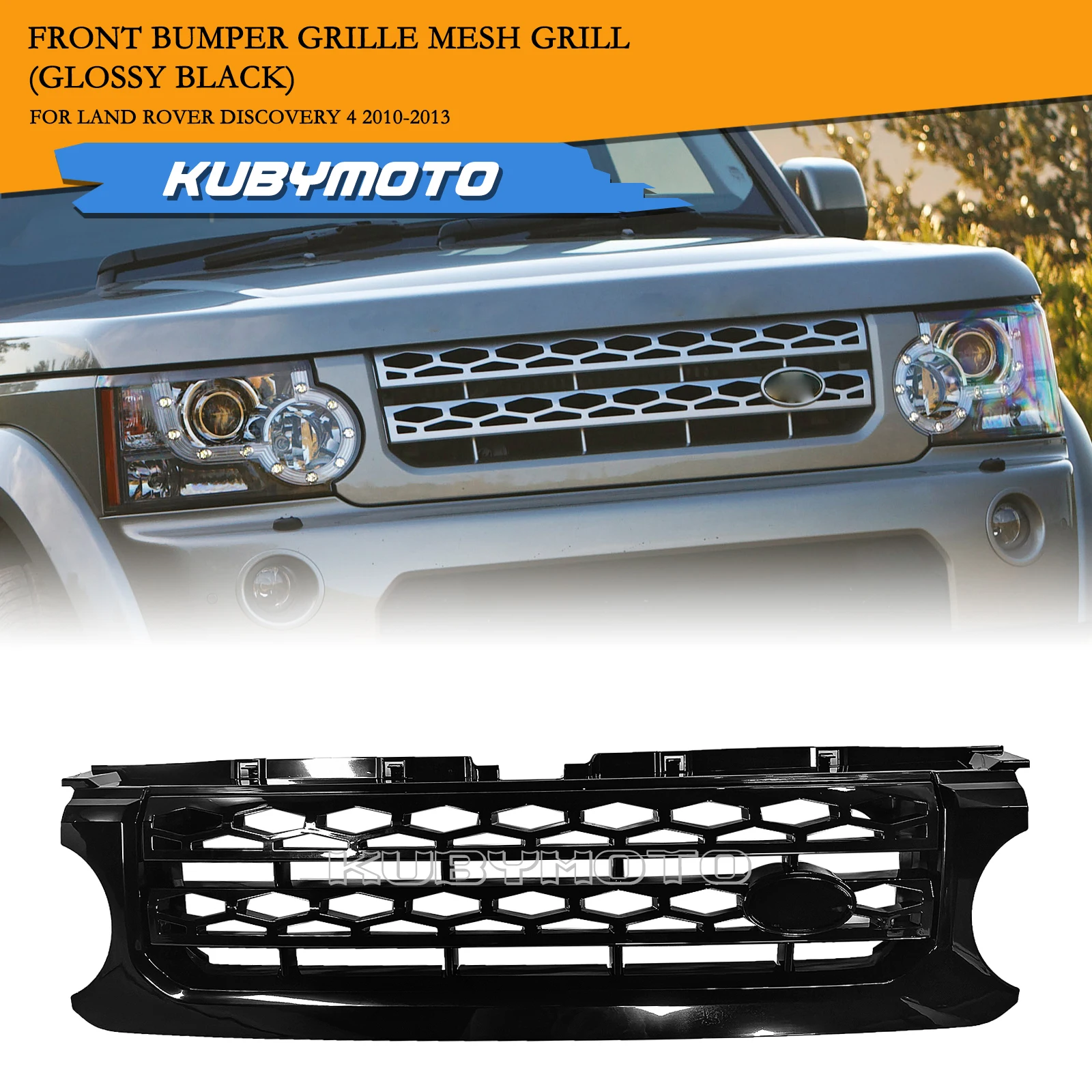 

Car Front Center Grille Racing Grill Hood Mesh Grid For Land Rover Discovery 4 LR4 2010-2013