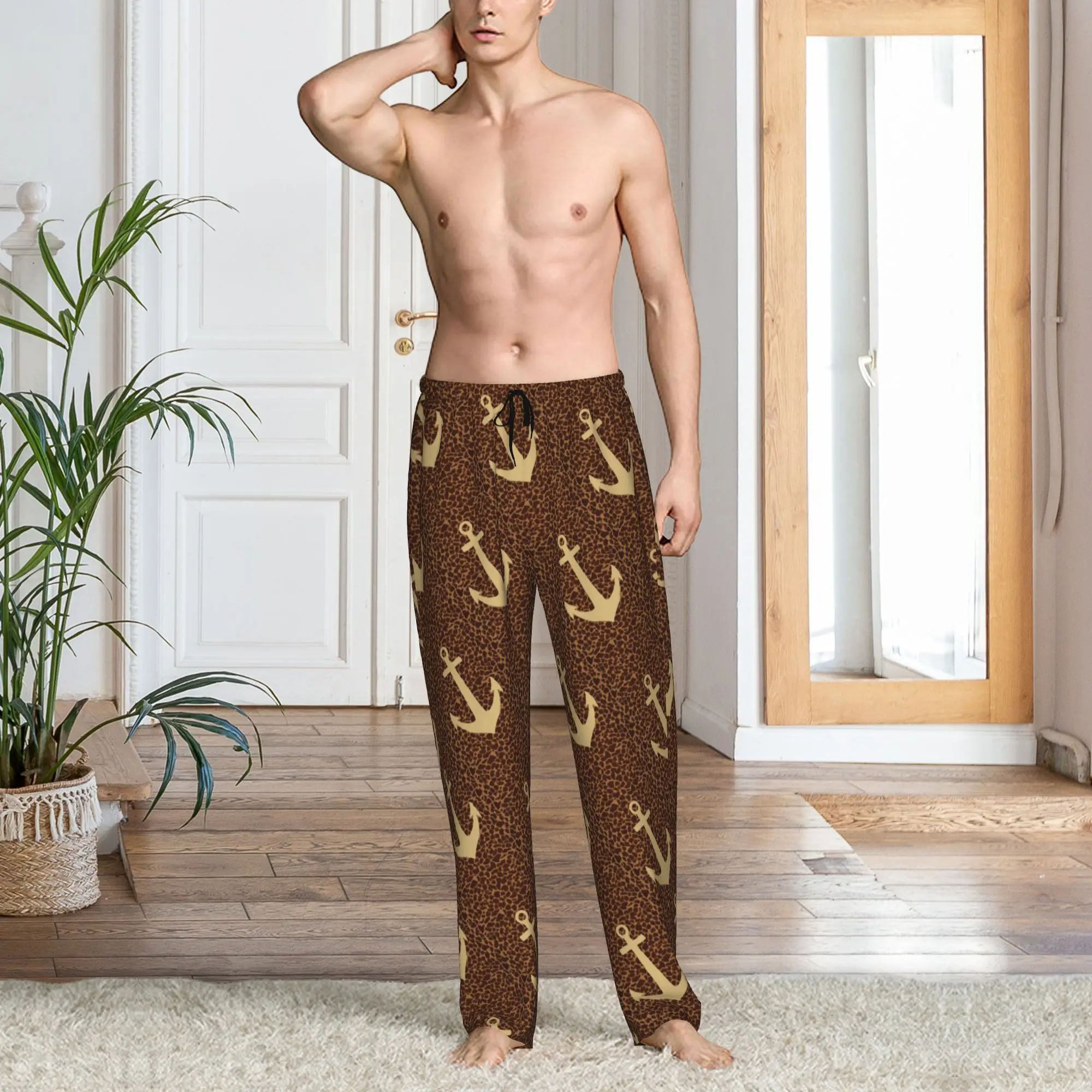 Custom Print Men Nautical Sailors  Pajama Pants  Sleepwear Sleep Lounge Bottoms with Pockets - view 6