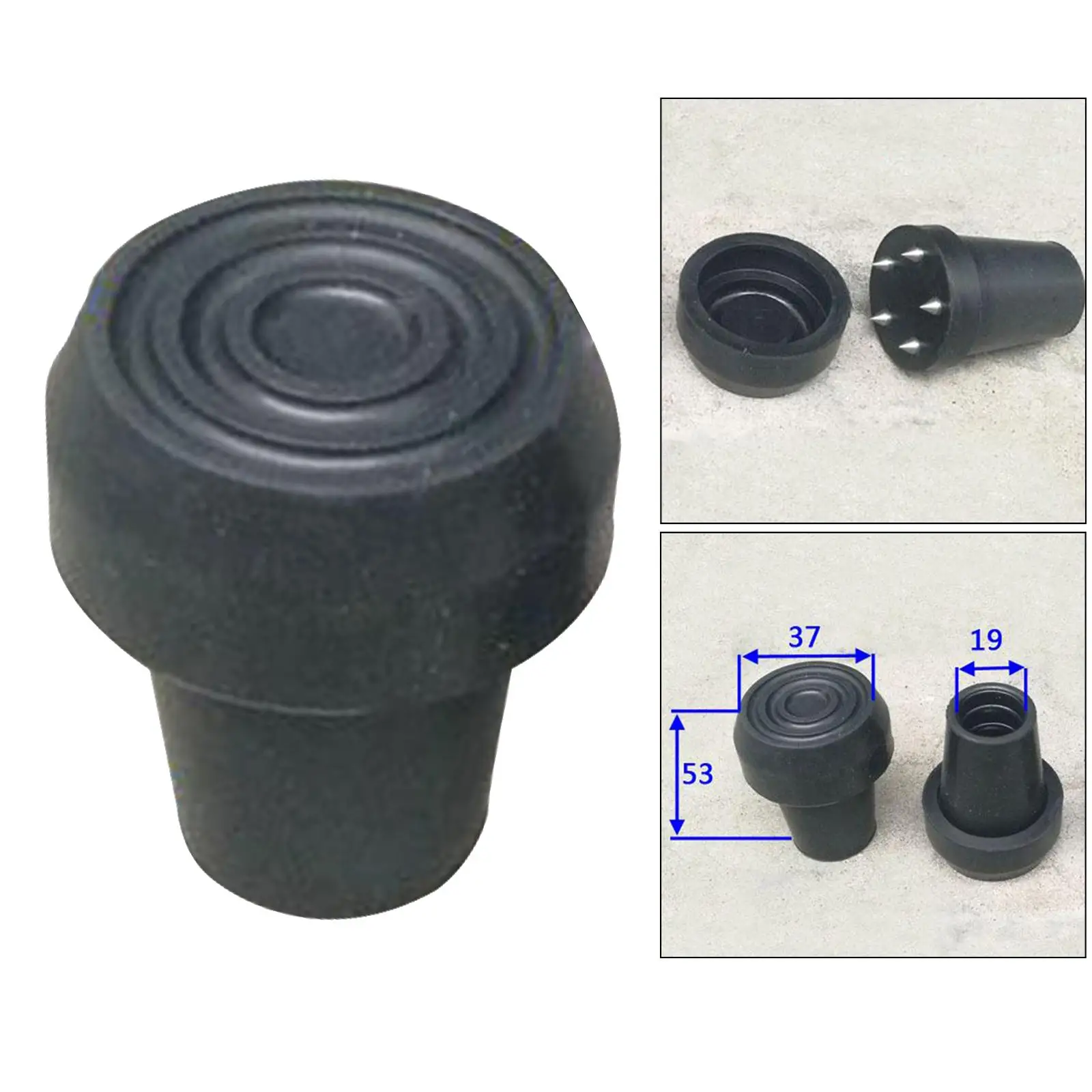Heavy Duty Rubber Cane Tips Crutches Accessories Non-slip Grip Replacement for Luxury Walking Hiking Gear