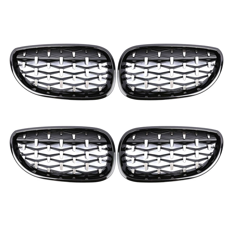 

2X Front Bumper Kidney Grill Diamond Grille For BMW E60 E61 5Series 550I 535I M5 2003-2010 Meteor