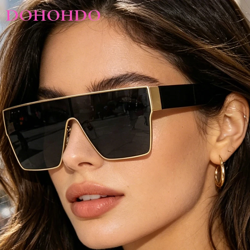 Markendesigner Übergroße Quadratische Winddichte Sonnenbrille für Männer und Frauen Punk Vintage Reise Radfahren Outdoor Sport Shades UV400