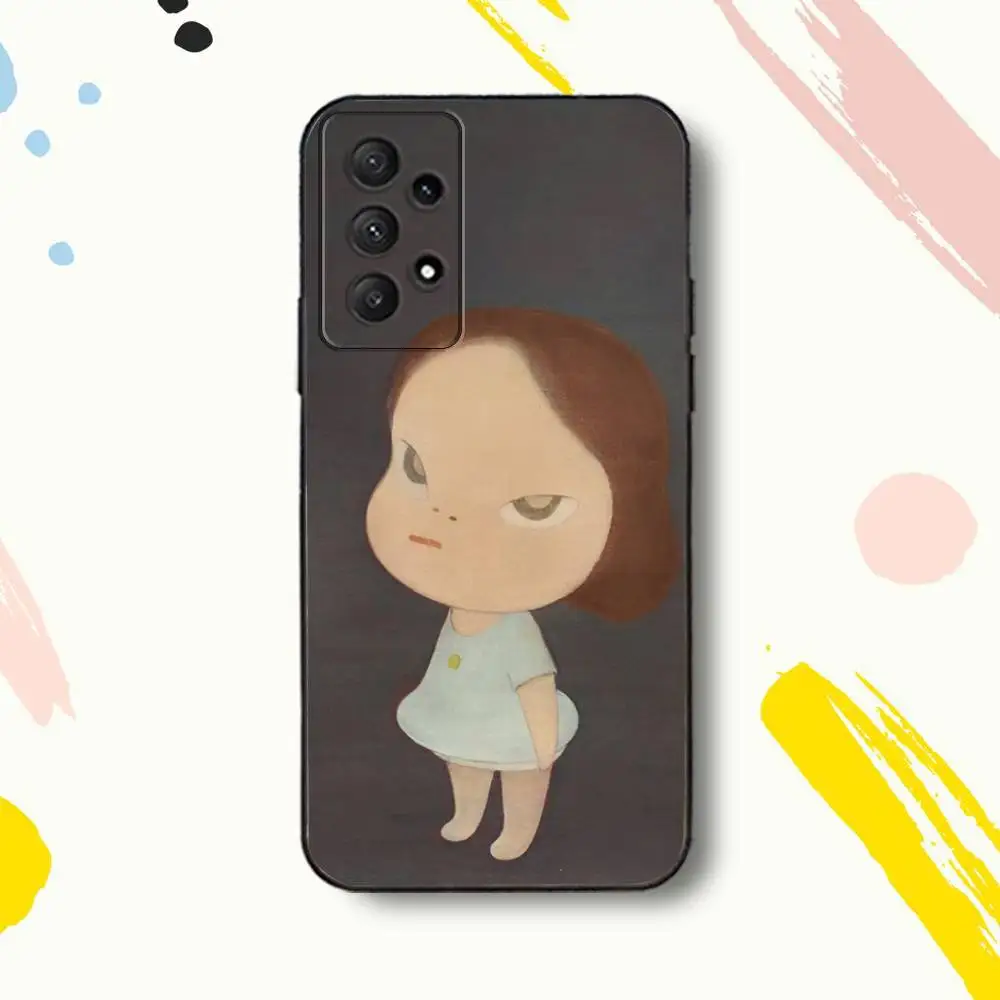 クラシック YoshitomoS N-Nara 電話ケース Samsung Galaxy A 80、72、73、91、53、22、51、52、5G、Plus、J、Note ソフトブラックカバー用