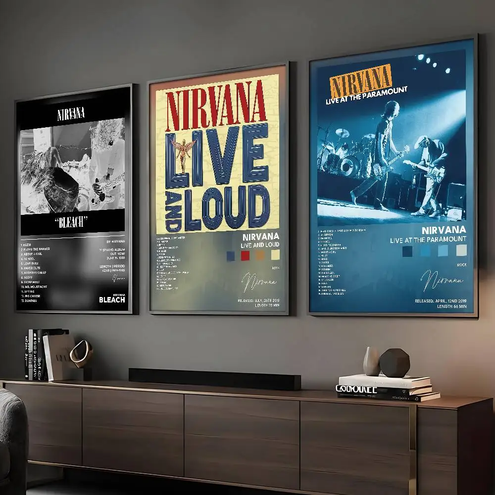 Band N-N-Nir-va-naS Poster HD Art Sticky Wall Wasserdicht Home Wohnzimmer Bar Dekoration