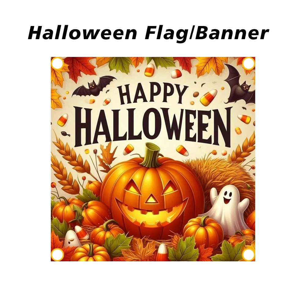 

Halloween Flag Banner Quick Shipping Party Tapestry Curtain Design for Spooky Halloween Decorations