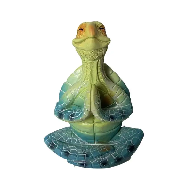 

ABRE-Sea Turtle Figurine Peacefulness Meditating Sea Turtle Statue Decorations For Buddha Yoga Garden Statue Ornament