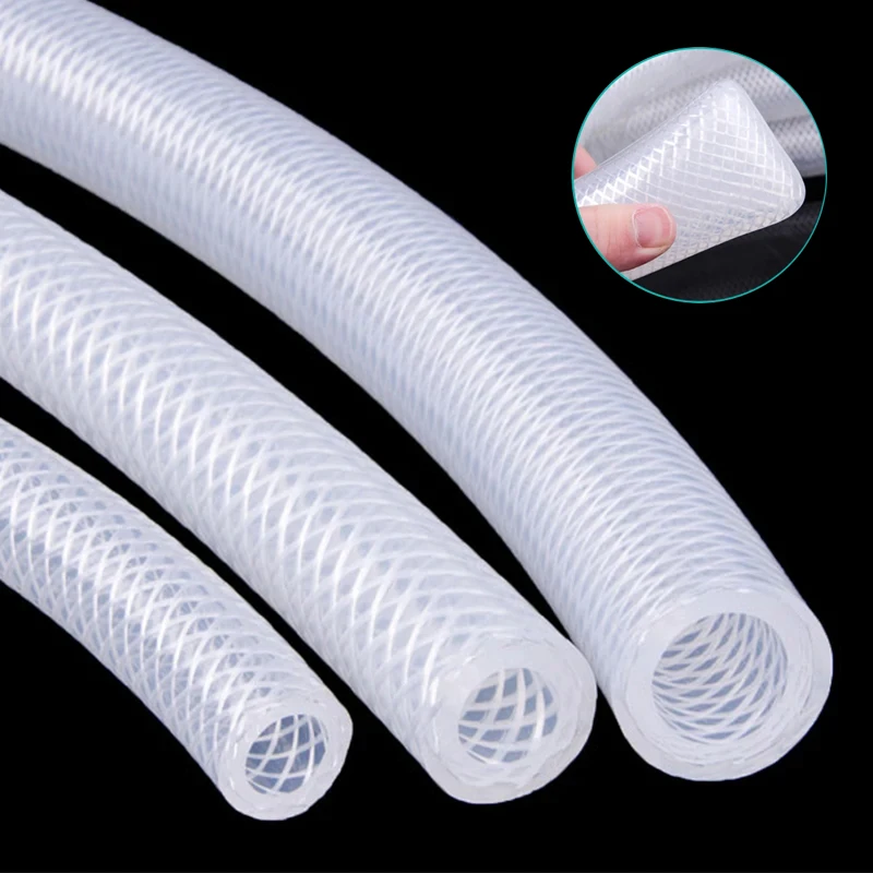 

1M Food Grade Silicone Hose ID 4-12mm High Temperature Resistant Presure Resistant Explosion Proof Woven Rubber Hose