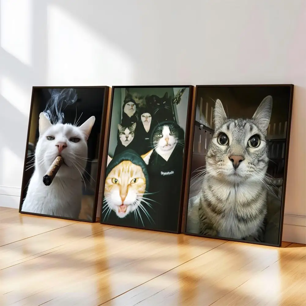 Poster, Musik-Album-Cover für Zimmer, Leinwandgemälde, Meme, lustiger Kunstdruck, für Zuhause, Wand, Katzen-Dekoration, Bild, Geschenk