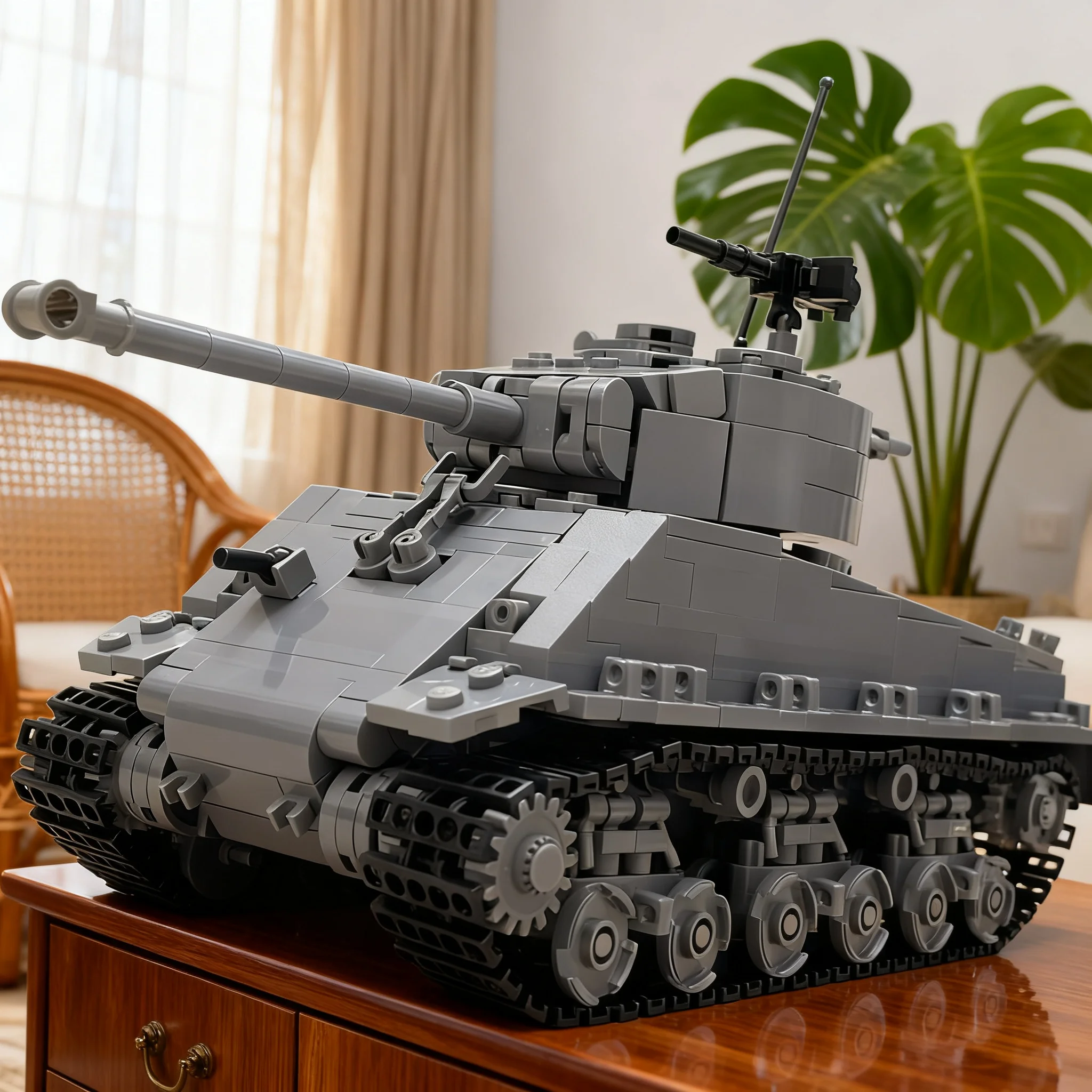 887 деталей MOC: Конструктор-модель M4A3E8 Sherman, развивающий набор для детей, идеальный подарок на Рождество и День рождения