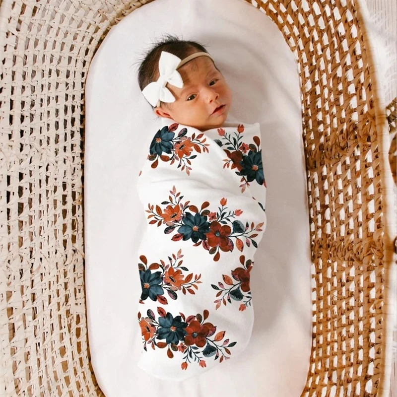 Newborn Baby Swaddle Soothe Wrap Sleep Blanket Toddler Hat Headband Bedding Swaddling Bag Infants Toddlers Hairbands W3JF