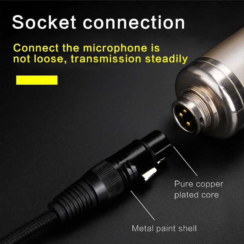 Microphone Cable XLR 3-Pin to Jack 6.5mm Mic Lead Aux Cord TRS 6.35 mm/6.5 mm Male to XLR Female Cord For Instrument Guitar