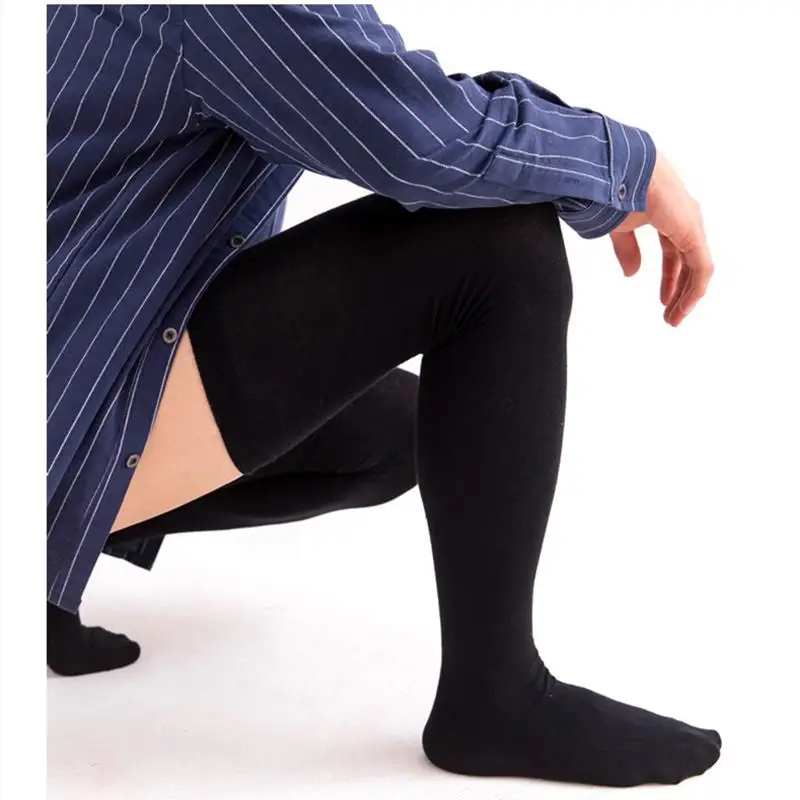 FREEAUCE Kaus Kaki Panjang Di Atas Lutut Nyaman Ukuran Besar Pria Elastis Stoking Tebal Bersirkulasi Udara untuk Pria Pakaian Olahraga Harian XXL Musim Dingin