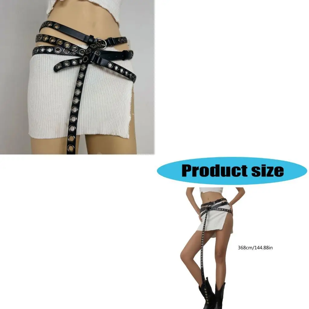 

Тонкий пояс из искусственной кожи с несколькими петлями длиной 12 футов, минималистичный стильный аксессуар