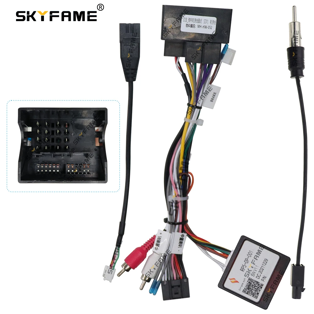 SKYFAME Car 16pin Wiring Harness Adapter Canbus Box Decoder Radio Power Cable For Opel Corsa Adam Astra Zafira RP5-OP-001