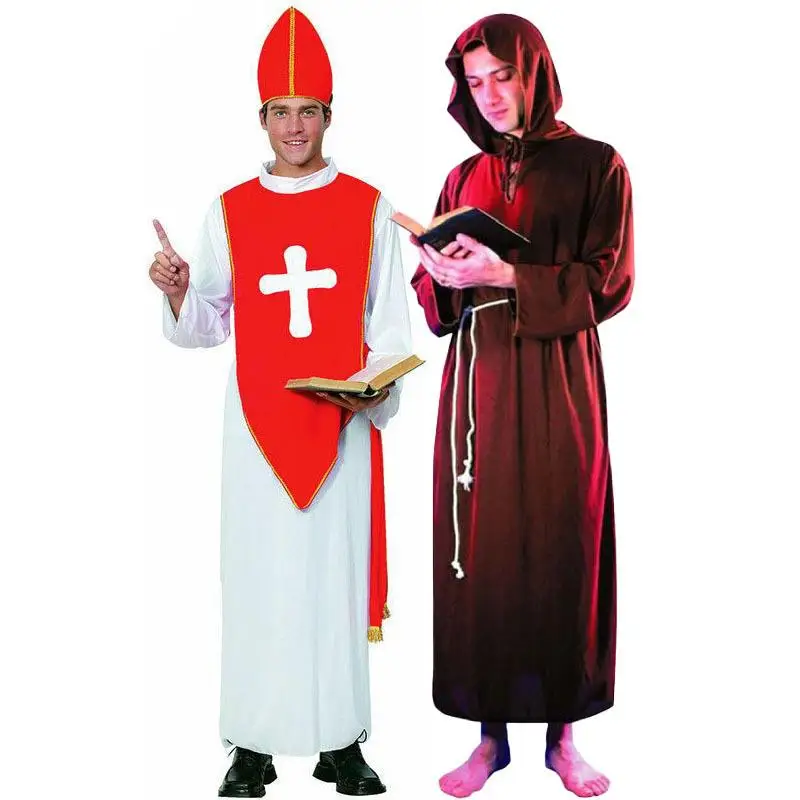 زي كاهن الهالوين Par Performance Nun Biop بدلة نسائية تقليدية للمسرح