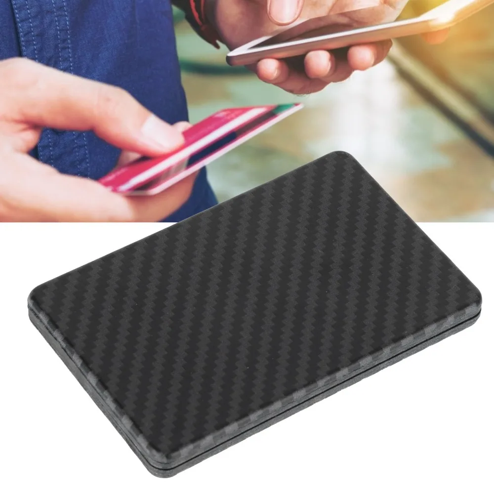 Imitation Carbon Fiber Card Holder Portable Minimalist Card Wallets Multifunctional Lightweight Minimalist Wallets Everyday Use