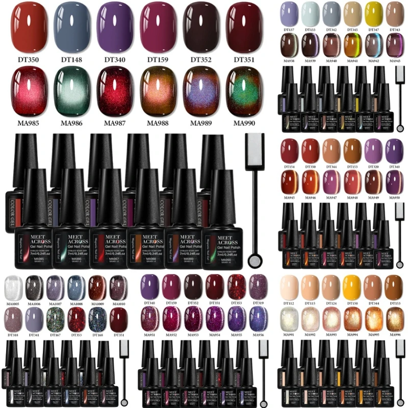 

13 шт. Cat Магнитный гель и цветной гель-лак для ногтей Набор с магнитной палочкой Полуперманентный замачиваемый УФ-светодиодный гель-лак DIY Nails Art