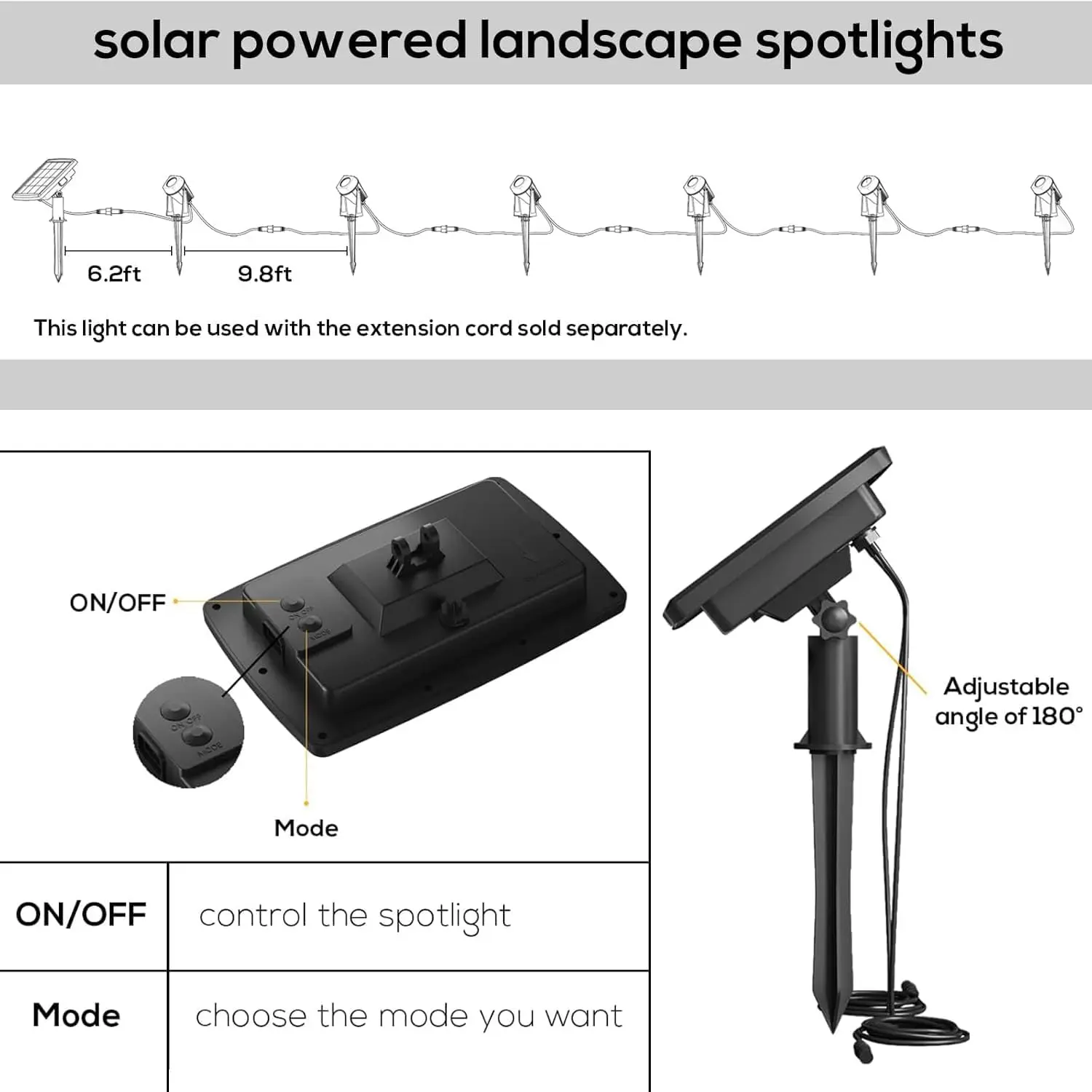 6 Pack Smart Bluetooth Solar Landscape Lights RGBW Spotlights App Control Color Changing Yard Lighting Garden Trees Pathway Deco