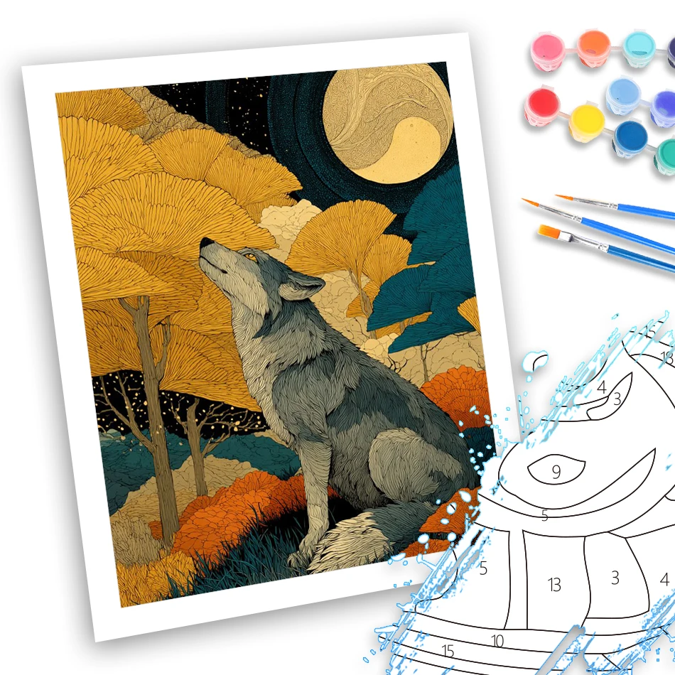 GATYZTORY Painting By Numbers Acrylic Digital Color Markers With Frame wolf Wall Art Art Supplies Drawing By Numbers diy Canvas
