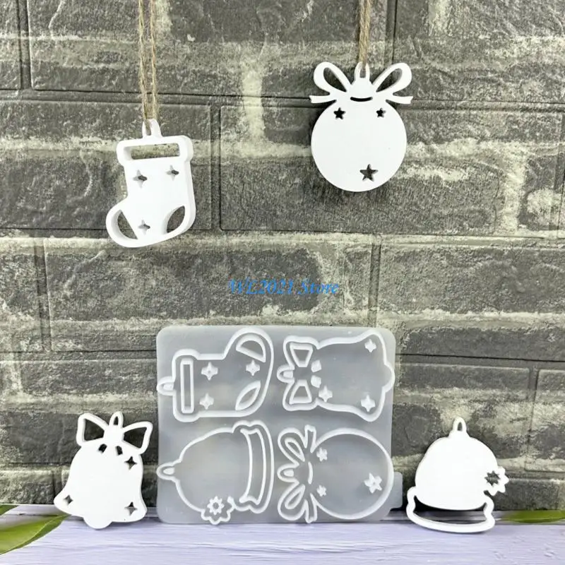 قالب G5GC غير لاصق سهل التنظيف، نسيج سيليكون بطابع عيد الميلاد مثالي لصناعة تماثيل الزينة وصنع الهدايا #4