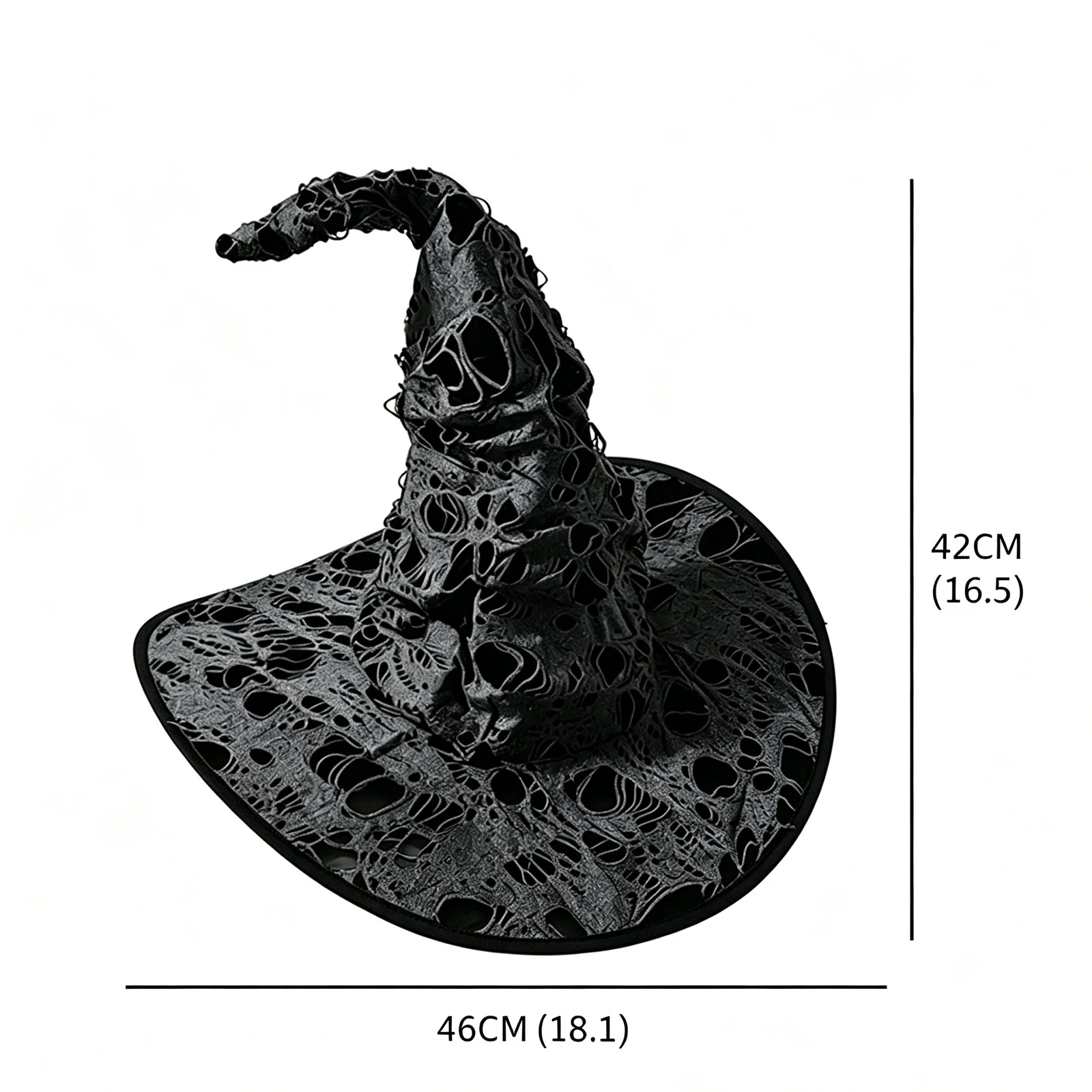 Women s Witch Hat Halloween Distressed Tattered Hollow Wizard Hat Accessory