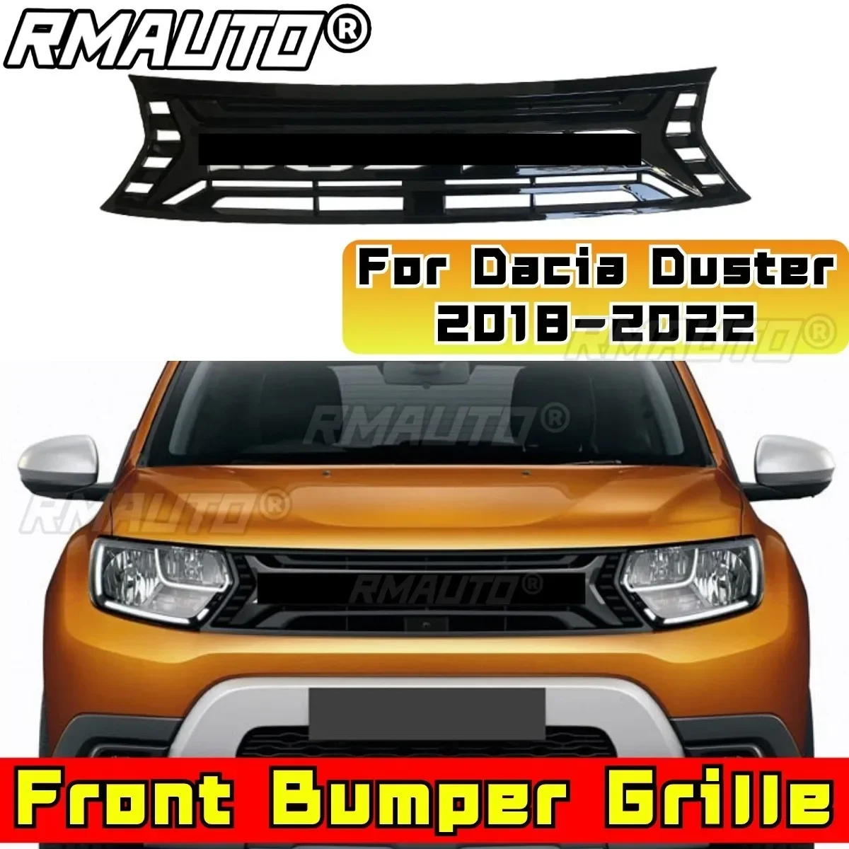 For Dacia Duster Bumper Grill Racing Grills Car Front Grille Grillg Exterior Part For Dacia Duster 2018-2022 Car Accessories