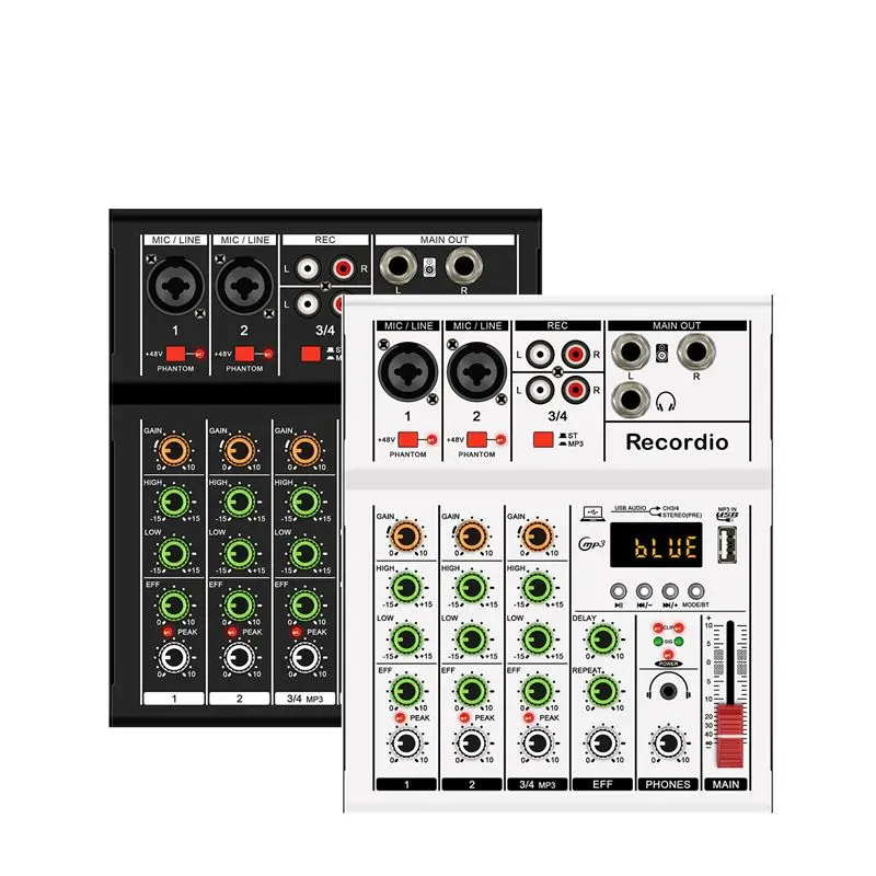 A97I-GAX-A4 Professional Portable Digital Dj Console With USB Mixer Border Live Singing 4 Channel Audio Mixer Black 1 PCS