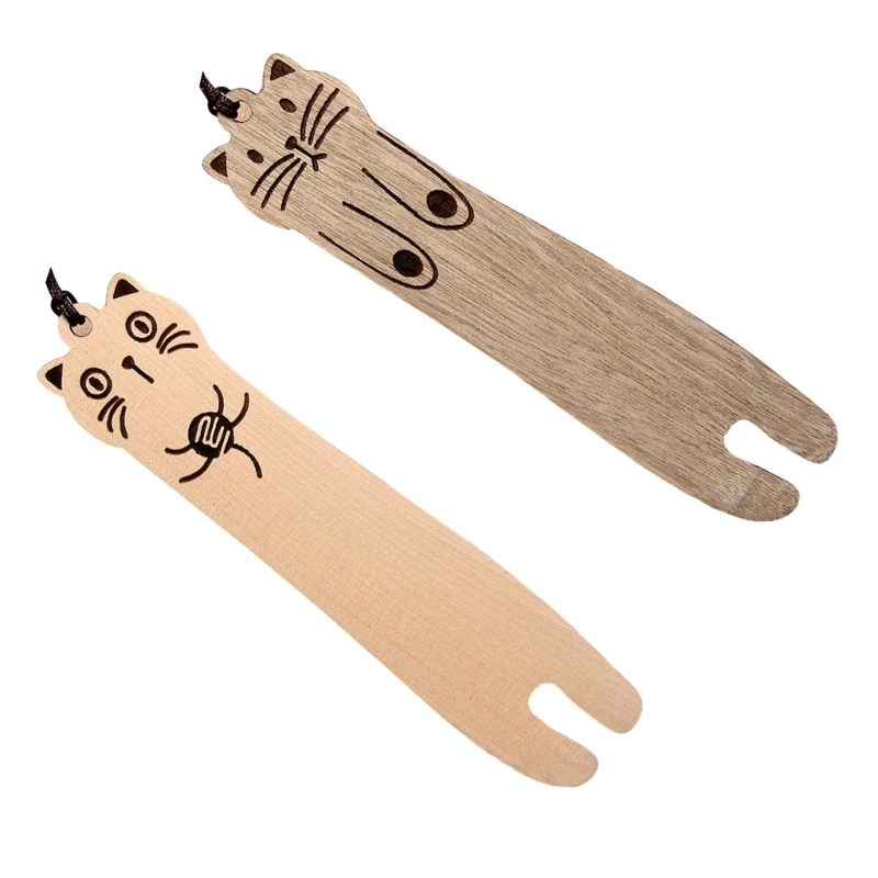 1 пара маркеров для страниц с животными, маркер для страниц с милыми кошками, деревянные закладки, принадлежности для чтения