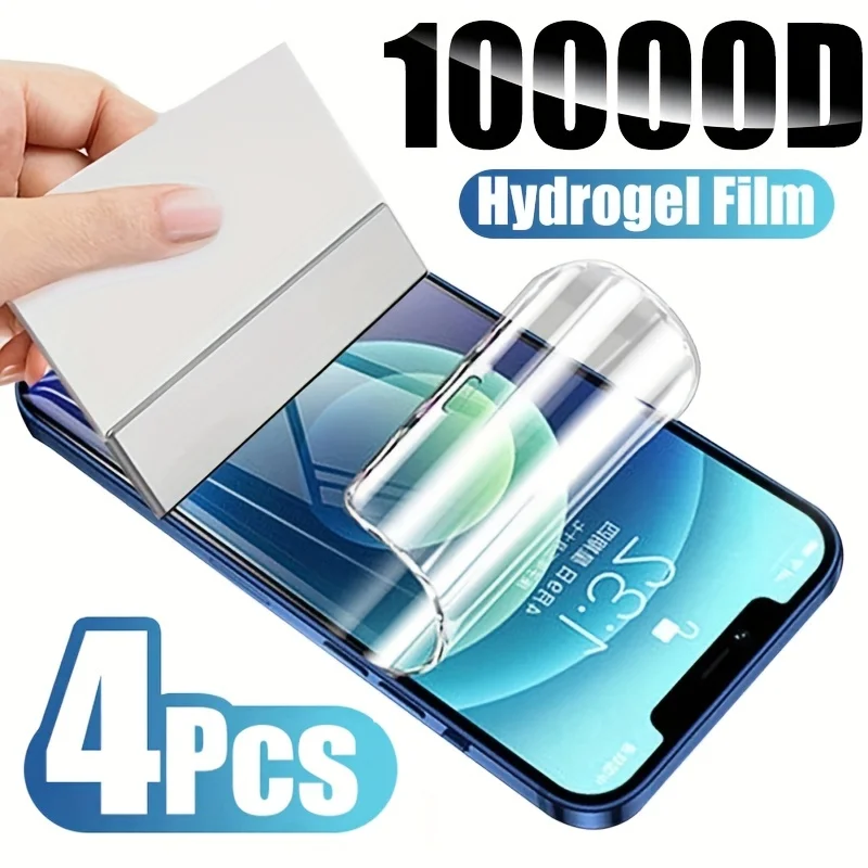 4PCS Hydrogel Film Screen Protector For Iphone 11 Pro Max 15 12 13 14 Plus X XR XS MAX 7  8Plus SE 2 SE 3