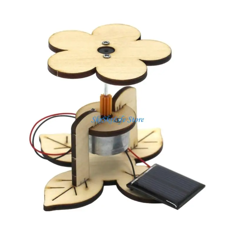 E65E Kids Physics Learning Tool Handmade Wooden Sunlight Flower Craft Activity Craft Sunlight Flower Craft For Classroom