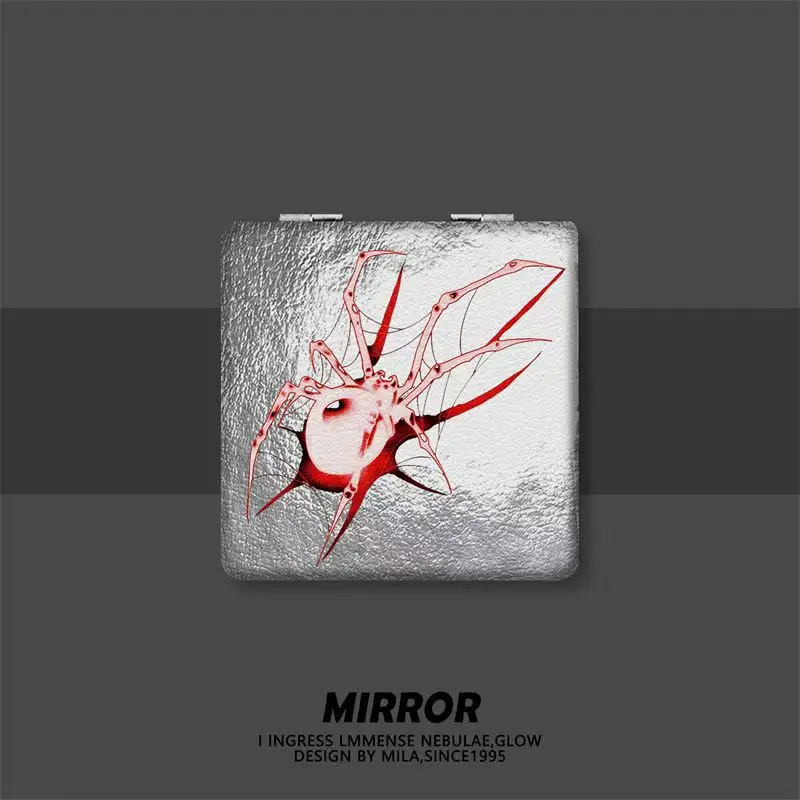 Mini kompakter faltbarer tragbarer Cartoon-Film Anime Pop Normaler Spiegel Vergrößerungsspiegel 2-in-1 magnetischer Schminkspiegel