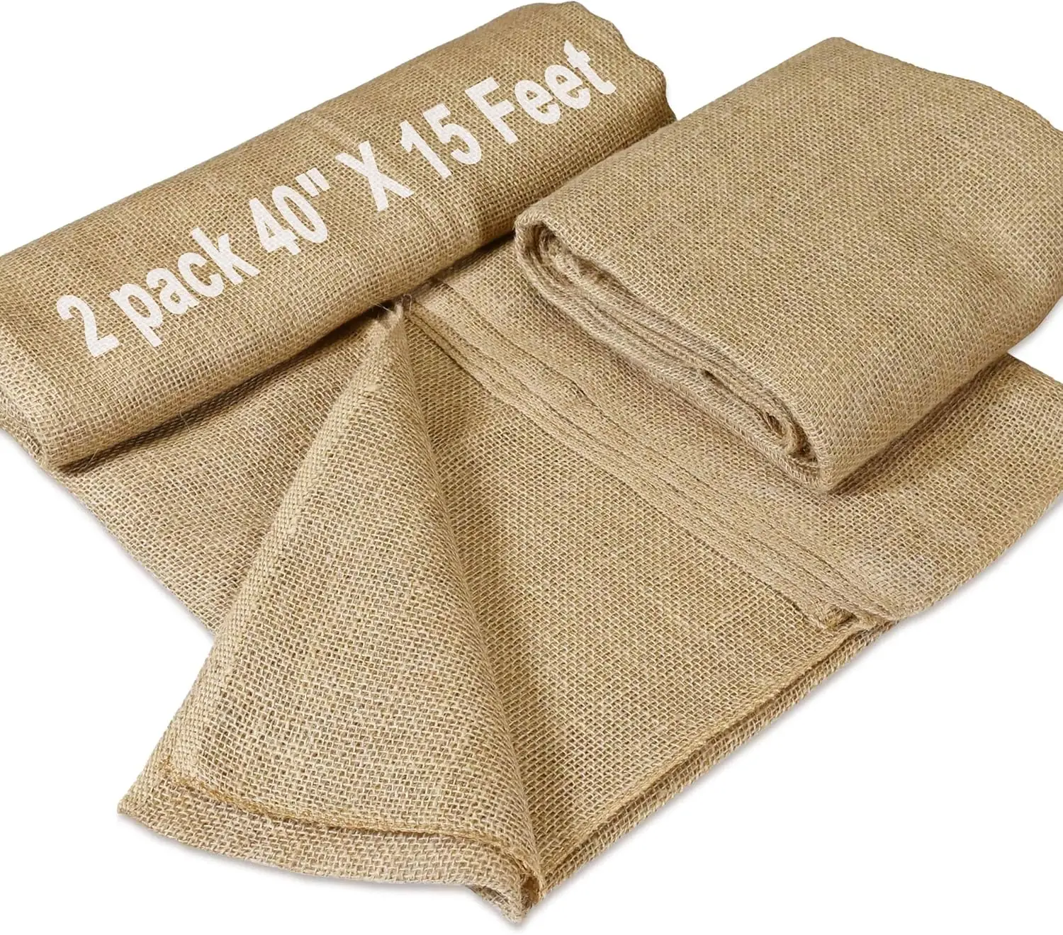 

2 Pack 40" x15 Feet Natural Burlap ,Multipurpose Burlap for Weed Barrier and Gardening,Jute Fiber for Decoration,Weddi
