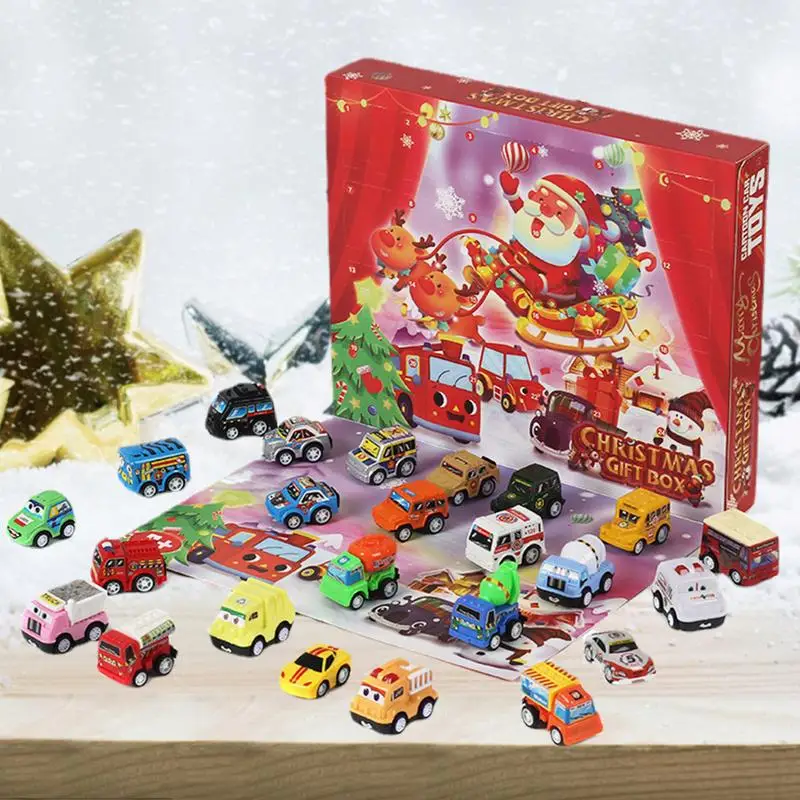 Christmas Advent Calendar 2023 Boys 24 Days Countdown Calendar With Cute Pull Back Cars Vehicles Holiday Gift For Kids Boys