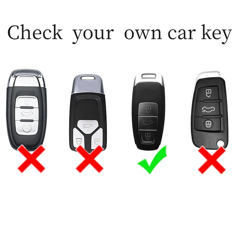 ABS Carbon Fiber Car Key Case Cover For Audi A3 A4 B9 A6 C8 A7 S7 4K A8 D5 S8 Q7 Q8 SQ8 E-tron 2018 2019 2020 2021 Accessories