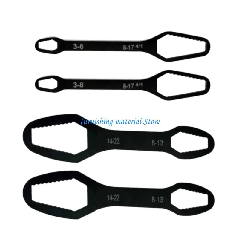Y5GD Set Of 4 Premium Adjustable Wrenches 8-22Mm Ergonomic Grip Repair Equipment For Mechanics And Construction Work