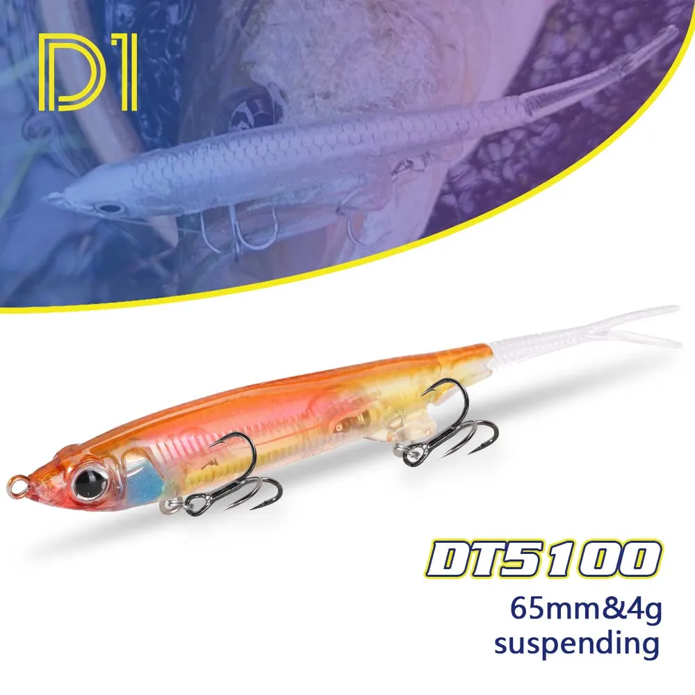 D1 Surface Lure Jerkbait i-shaped Fishing Lures 65mm 4g Artificial Plastic Walker Sweetfish For Bass Fishing Blackbass Carp