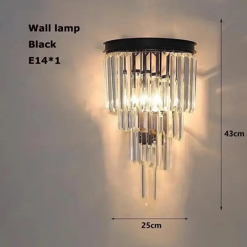Home Deco Crystal Collection LED Black Gold Chandelier Lighting Lustre Hanging Lamp Suspension Luminaire Lampen For Dinning Room