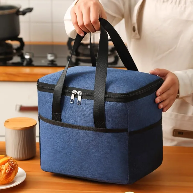 

Thiened Aluminum Foil Lunch Box Bag Portable Large Capaci Student Lunch Box Bag Office Workers Take-Home Bento Bag